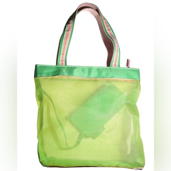 Summer Mesh Hollow Tote Bag Women Large Capacity Shoulder Bag Transparent Beach - Picture 1 of 2